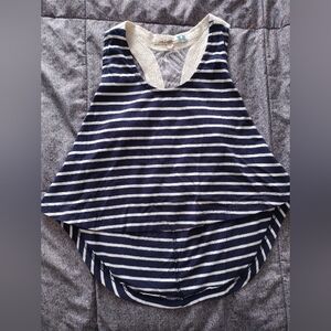 Vintage Havana Navy and White Striped Crop Top Size S